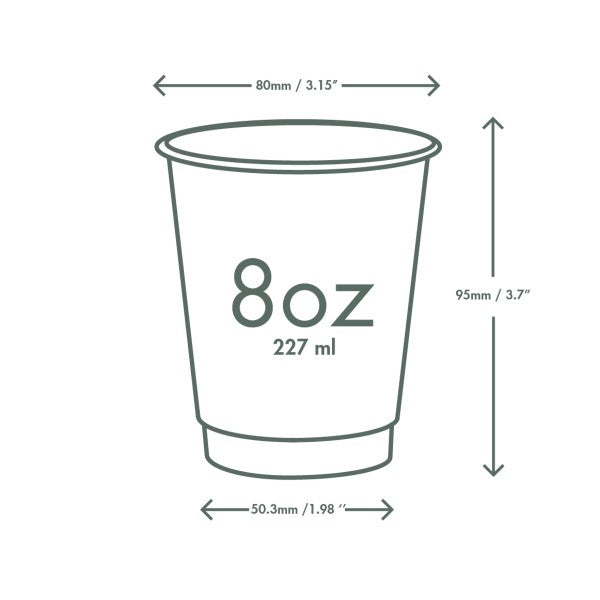 Vegware 8oz / 250ml black double wall cup, 79-Series