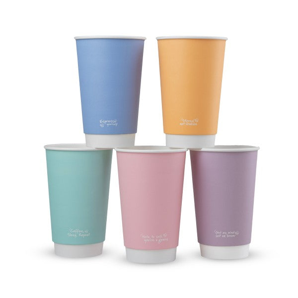Vegware 16oz / 500ml Feel Good double wall hot cup, 89-Series