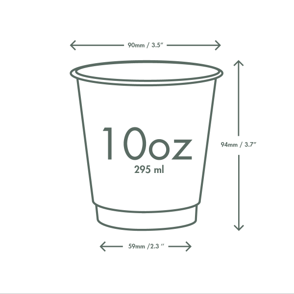 Vegware 10oz / 320ml Feel Snug double wall hot cup, 89-Series