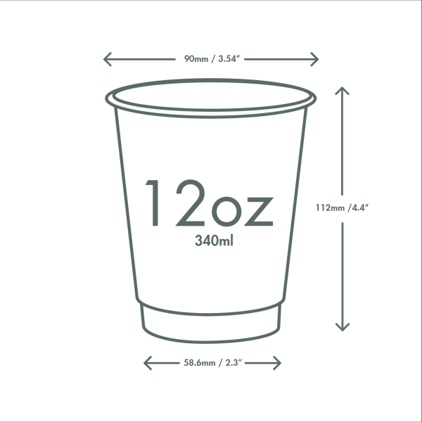 Vegware 12oz / 360ml Feel Snug double wall hot cup, 89-Series