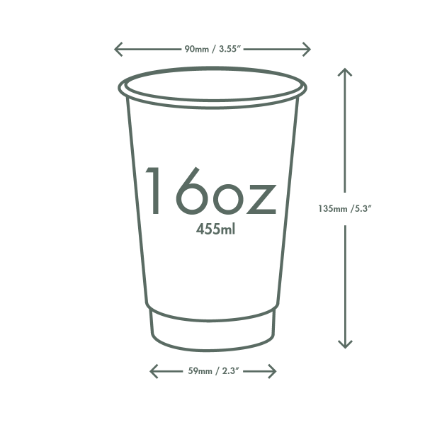 Vegware 16oz / 500ml Feel Snug double wall hot cup, 89-Series