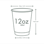 Vegware 12oz / 360ml white double wall hot cup, 89-Series