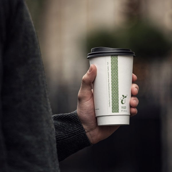 Vegware 16oz / 500ml white double wall hot cup, 89-Series