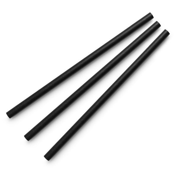 Vegware Cocktail black 6mm paper straw, 5.5in / 140mm