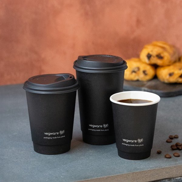 Vegware 8oz / 250ml black double wall cup, 79-Series