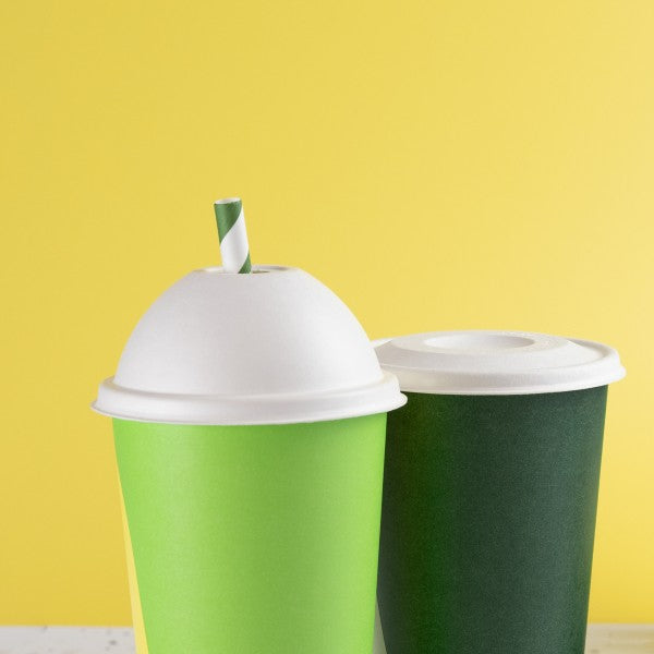 Vegware 89-Series Nourish moulded fibre cold cup dome lid, straw slot
