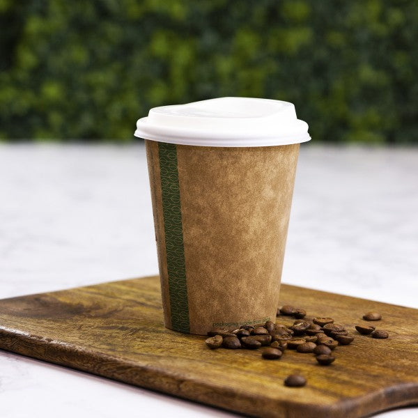 Vegware 12oz / 360ml brown kraft hot cup, 89-Series