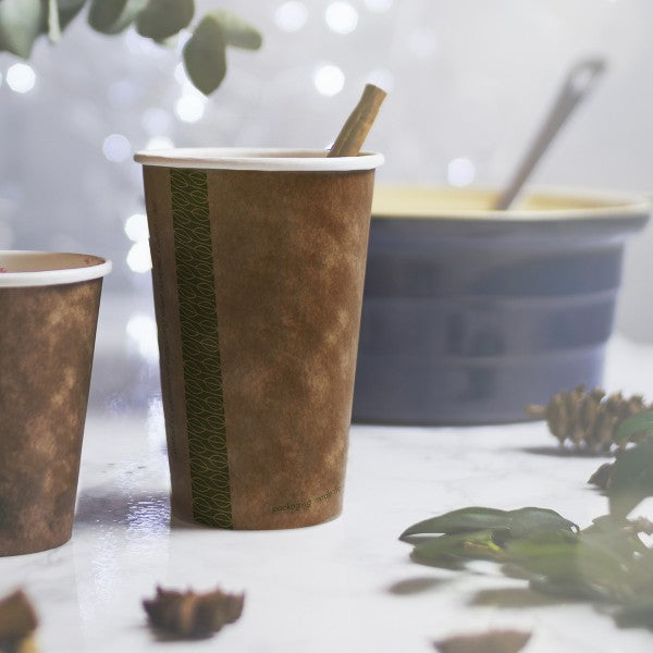 Vegware 16oz / 500ml brown kraft hot cup, 89-Series