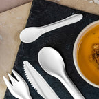 Vegware 4.5in / 115mm compostable paper teaspoon