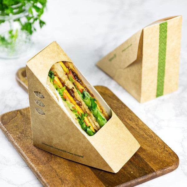 Vegware Standard 65mm kraft Sandwich Wedge