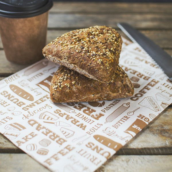 Vegware 400 x 300mm white greaseproof sheet - Bakery
