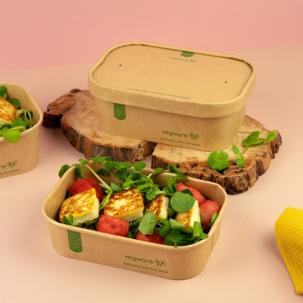 Vegware 16oz / 500ml rectangular kraft food container
