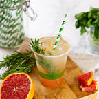 Vegware Standard green stripe 6mm paper straw, 7.8in / 200mm