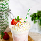 Vegware Jumbo green stripe 8mm paper straw, 7.8in / 200mm