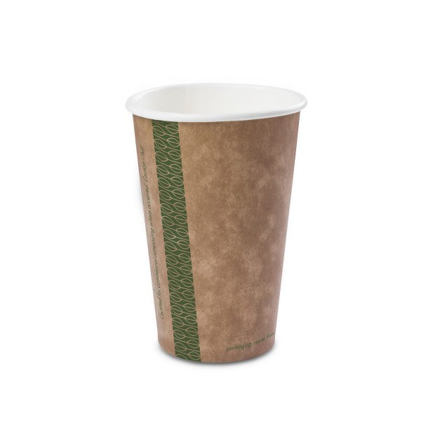 Vegware 16oz / 500ml brown kraft hot cup, 89-Series