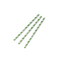 Vegware Jumbo green stripe 8mm paper straw, 7.8in / 200mm