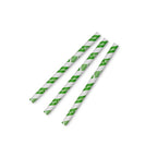 Vegware Jumbissimo green stripe 10mm paper straw, 7.8in / 200mm
