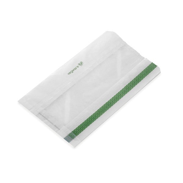 Vegware 150 x 65 x 250mm glassine bag with NatureFlex window