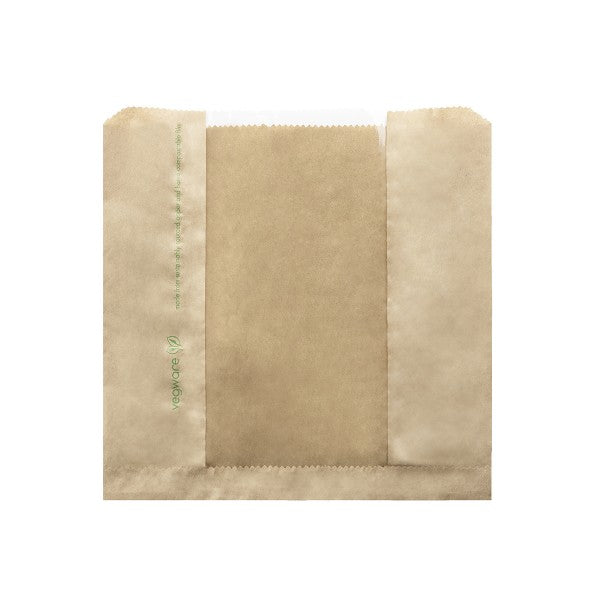 Vegware 8.5 x 8.5in / 215 x 215mm kraft NatureFlex window bag