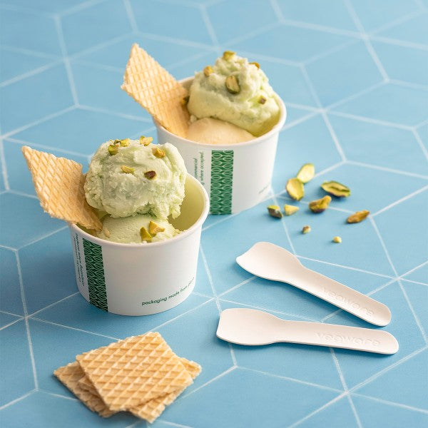 Vegware 3.5in / 90mm compostable paper ice cream spoon
